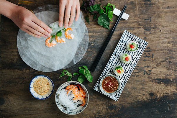 Image of Vietnamese Four Course Meal with Wine for Two at Pho & Bun - Special Offer