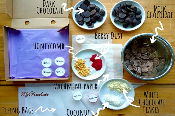 Picture of Online Chocolate Truffle Making Webinar with Truffle Kit for Four with My Chocolate